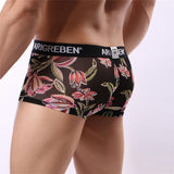 Maxbell Maxbell Mens Sexy Sheer Mesh Net Underwear Boxer Briefs Flower Underpants XL 4