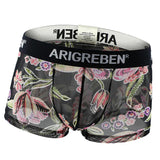 Maxbell Maxbell Mens Sexy Sheer Mesh Net Underwear Boxer Briefs Flower Underpants XL 4