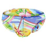 Maxbell Men Mesh Printed Briefs Sexy Panties Underwear Pink Flower on White XXL - Aladdin Shoppers