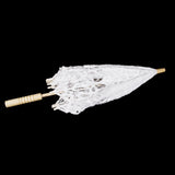 Maxbell Handmade Cotton Lace Parasols Umbrella Bridal Wedding Party White