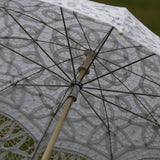 Maxbell Handmade Cotton Lace Parasols Umbrella Bridal Wedding Party White