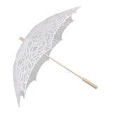 Maxbell Handmade Cotton Lace Parasols Umbrella Bridal Wedding Party White