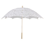 Maxbell Handmade Cotton Lace Parasols Umbrella Bridal Wedding Party White