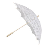 Maxbell Handmade Cotton Lace Parasols Umbrella Bridal Wedding Party White