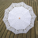 Maxbell Handmade Cotton Lace Parasols Umbrella Bridal Wedding Party White