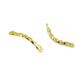 Maxbell 200Pcs Brass Curved Twist Bar Connector Jewelry Making Findings White K&Gold
