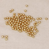 Maxbell 100 Pics Seed Beads Acrylic Pearl Lot in Golden Women Jewelry Loose Seed 6mm