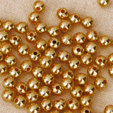 Maxbell 100 Pics Seed Beads Acrylic Pearl Lot in Golden Women Jewelry Loose Seed 6mm