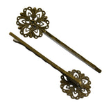 Maxbell 6pcs Vintage Flower Hair Clip Flower Girl Lady Hair Pins Bronze Barrette