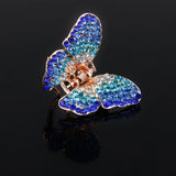 Maxbell Ladies' Rhinestone Butterfly Spring Hair Claw Clip Clamp Small Blue
