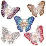Maxbell Ladies' Rhinestone Butterfly Spring Hair Claw Clip Clamp Small Blue