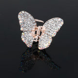 Maxbell Ladies' Rhinestone Butterfly Spring Hair Claw Clip Clamp Small Clear