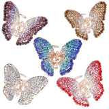 Maxbell Ladies' Rhinestone Butterfly Spring Hair Claw Clip Clamp Small Clear