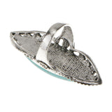 Maxbell Vintage Bohemia Tibetan Ethnic Oval Turquoise Engraving Long Finger Ring - Aladdin Shoppers