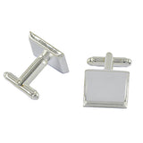 Maxbell 6Pcs Mens Square Round Blank Setting Base Pad CuffLink DIY Cabochon Cufflink