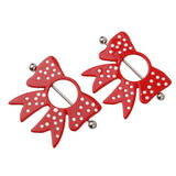 Maxbell Maxbell NIPPLE SHIELD BAR RING RED BOWKNOT SEXY 316L  STEEL BODY PIERCING