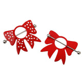 Maxbell Maxbell NIPPLE SHIELD BAR RING RED BOWKNOT SEXY 316L  STEEL BODY PIERCING