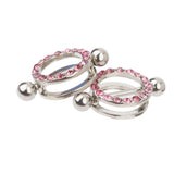 Maxbell Maxbell 1 Pair Sexy Stainless Body Piercing Jewelry Pink Nipple Shield Barbell Ring