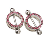 Maxbell Maxbell 1 Pair Sexy Stainless Body Piercing Jewelry Pink Nipple Shield Barbell Ring