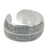 Maxbell Women Vintage Tibetan Silver Carved Totem Bangle Adjustable Cuff Bracelet
