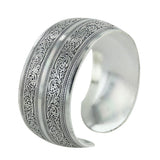 Maxbell Women Vintage Tibetan Silver Carved Totem Bangle Adjustable Cuff Bracelet
