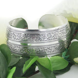 Maxbell Women Vintage Tibetan Silver Carved Totem Bangle Adjustable Cuff Bracelet