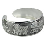 Maxbell Women Vintage Tibetan Silver Carved Totem Bangle Adjustable Cuff Bracelet