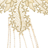 Maxbell Maxbell Multilayer Tassels Leaves Lace Choker Sexy Bikini Body Harness Chain