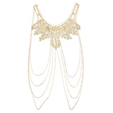 Maxbell Maxbell Multilayer Tassels Leaves Lace Choker Sexy Bikini Body Harness Chain