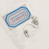 Maxbell Womens Pearl Rhinestone Crystal Ear Clip & Ear Stud Earrings Ear Cuff Silver - Aladdin Shoppers