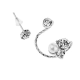 Maxbell Womens Pearl Rhinestone Crystal Ear Clip & Ear Stud Earrings Ear Cuff Silver - Aladdin Shoppers