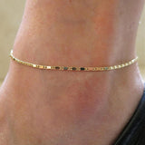 Women Girl Gold Plated Alloy Adjustable Ankle Chain Simple Anklet Bracelet