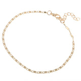 Women Girl Gold Plated Alloy Adjustable Ankle Chain Simple Anklet Bracelet