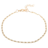 Women Girl Gold Plated Alloy Adjustable Ankle Chain Simple Anklet Bracelet