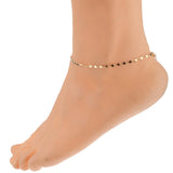 Women Girl Gold Plated Alloy Adjustable Ankle Chain Simple Anklet Bracelet