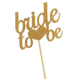 Maxbell Maxbell 1pcs Bride To Be Gold Glitter Wedding Shower Bachelorette Fancy Cupcake Cake Picks Romantic Decorations