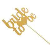 Maxbell Maxbell 1pcs Bride To Be Gold Glitter Wedding Shower Bachelorette Fancy Cupcake Cake Picks Romantic Decorations