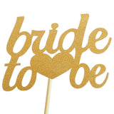 Maxbell Maxbell 1pcs Bride To Be Gold Glitter Wedding Shower Bachelorette Fancy Cupcake Cake Picks Romantic Decorations