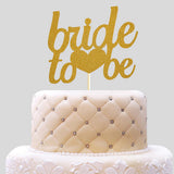 Maxbell Maxbell 1pcs Bride To Be Gold Glitter Wedding Shower Bachelorette Fancy Cupcake Cake Picks Romantic Decorations
