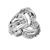 Maxbell Fashion Women Rhinestone Three Loops Scarf Clips Wedding Party Favor Silver - Aladdin Shoppers