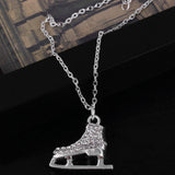 Maxbell Crystal Ice Figure Skate Shoe Boot Pendant Hockey Necklace Silver Tone - Aladdin Shoppers