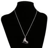 Maxbell Crystal Ice Figure Skate Shoe Boot Pendant Hockey Necklace Silver Tone - Aladdin Shoppers