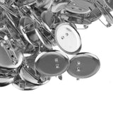 Maxbell 95pcs Silver Brooch Base Blanks Trays Backs Pins Setting DIY Findings 2 cm - Aladdin Shoppers