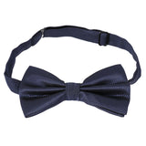 Adjustable Concealed Tuxedo Bow Tie Double Layer Party Necktie Dark Blue