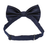 Adjustable Concealed Tuxedo Bow Tie Double Layer Party Necktie Dark Blue