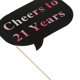 Maxbell 21pcs Stick 21st Birthday Party Glasses Photo Booth Props Lips Crown Tie - Aladdin Shoppers