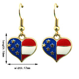 Maxbell American Flag USA Love Heart Dangle Hook Earrings Patriotic Jewelry - Aladdin Shoppers