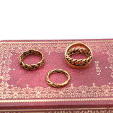 Maxbell Vintage Set of 3 Twist Knuckle Finger Band Ring Set Jewelry Antique Gold - Aladdin Shoppers