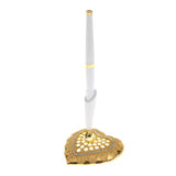 Maxbell Wedding Party Guest Book Signing Pen w/ Golden Heart Pen Holder Table Decor - Aladdin Shoppers