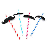 Maxbell 25Pcs 3D Moustache Summer Bar Decor Party Colorful Cocktail Drinking Straw - Aladdin Shoppers